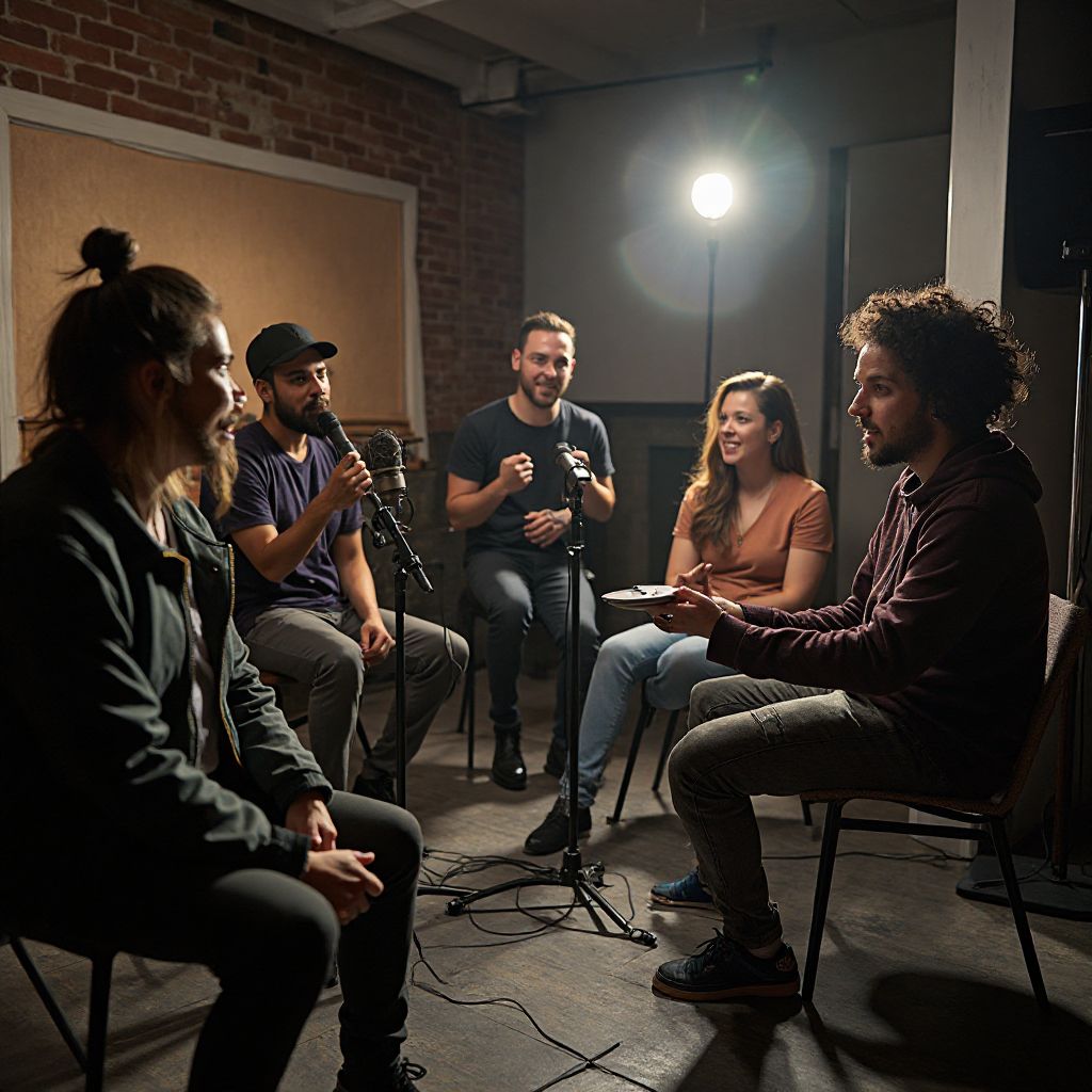 Voice acting session for game characters