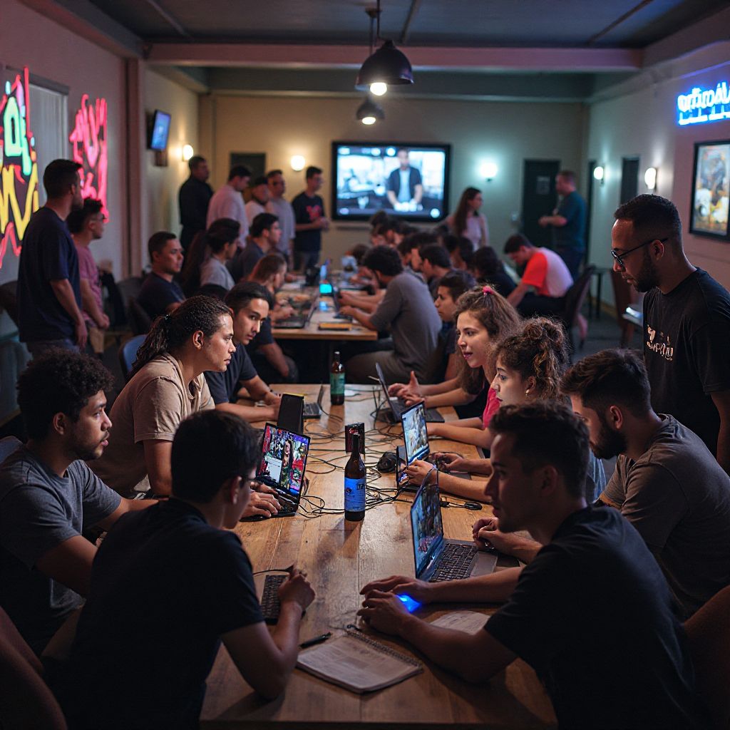 Urban gaming community members at an event