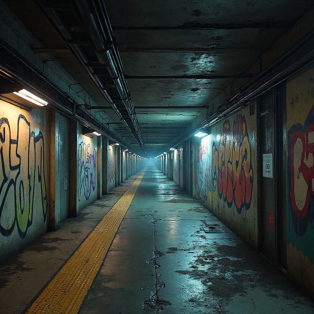 Screenshot of underground subway system